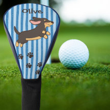 Dachshund Golf Pfotenabdrücke Blaue Streifen mit N