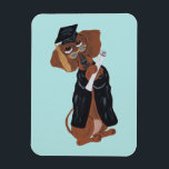 Dachshund Graduate Magnet<br><div class="desc">The whimsy of this doggie is meant to bring joy to someone's day!</div>