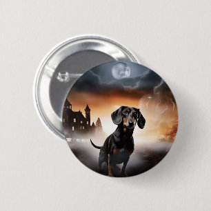Dachshund Halloween Gruselig Button