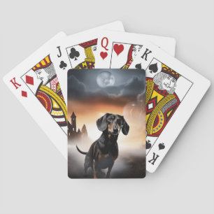Dachshund Halloween Gruselig Spielkarten