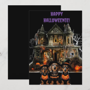 Dachshund Halloween-Grußkarte Feiertagskarte