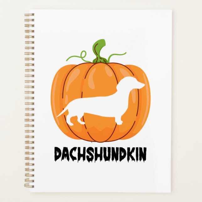 Dachshund Halloween Hund Planer (Vorderseite)