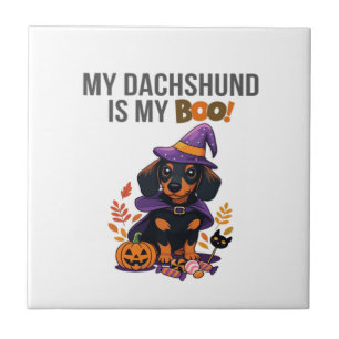 Dachshund Halloween-Kostüm Mein Dachshund ist mei Fliese