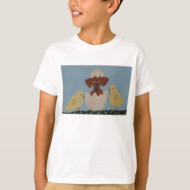  Dachshund hatching from egg T-Shirt (Vorderseite)
