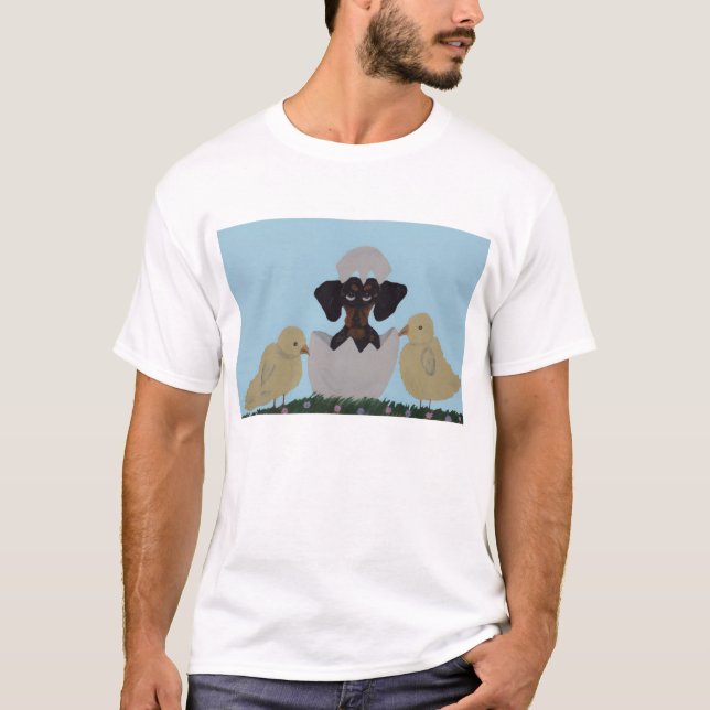  Dachshund hatching from egg T-Shirt (Vorderseite)