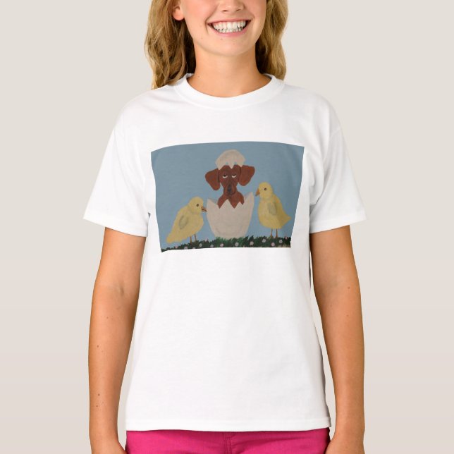  Dachshund hatching from egg T-Shirt (Vorderseite)
