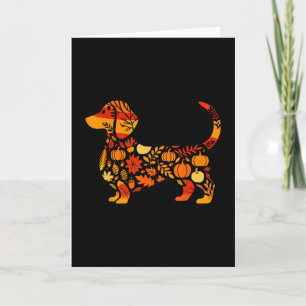 Dachshund-Herbst Dankeschön Doxie Mama Thanksgivin Karte