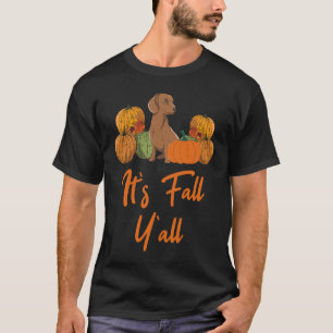 Dachshund Herbst Herbstsaison Leopard Kürbis Hund T-Shirt