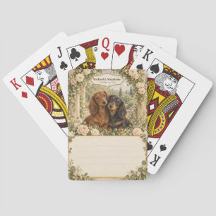 Dachshund-Hochzeitsgästebuch-Unterschriftendeck Spielkarten