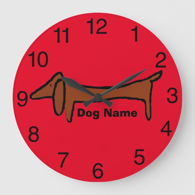 Dachshund, horloge rouge, modifier le nom (Recto)