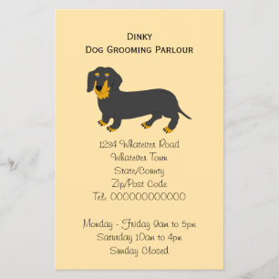 Dachshund-Hund-Design Hundepflege- Flyer