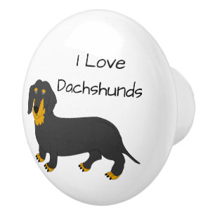 Dachshund-Hund-Design Keramikknauf