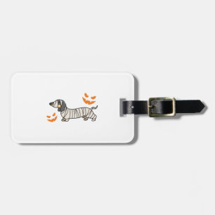 Dachshund Hund Halloween Candy Corn Vollmond Gepäckanhänger