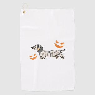 Dachshund Hund Halloween Candy Corn Vollmond Golfhandtuch