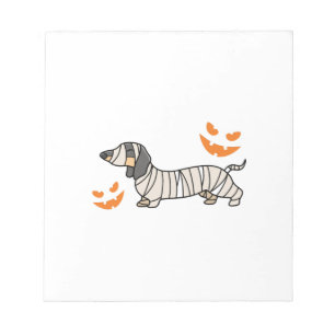 Dachshund Hund Halloween Candy Corn Vollmond Notizblock