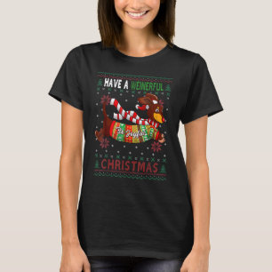 Dachshund Hund Hässliches Weihnachten Doxie Hundeb T-Shirt