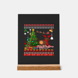 Dachshund-Hund-Hintern-Weihnachten-Hässlich-Klassi Acrylschild