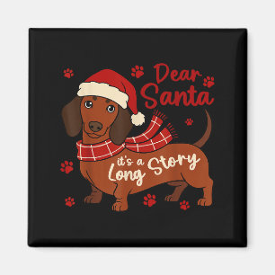 Dachshund Hund Lieber Santa Es Ist Eine Lange Gesc Magnet