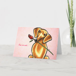 Dachshund Hund mit individueller Rose-Nachricht Karte