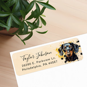 Dachshund-Hund Rücksende-Adressetikett