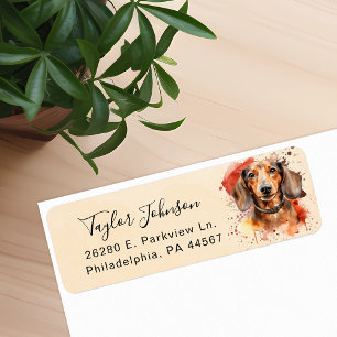 Dachshund-Hund Rücksende-Adressetikett