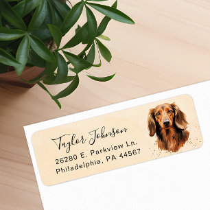 Dachshund-Hund Rücksende-Adressetikett