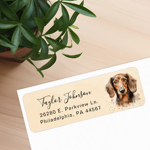 Dachshund-Hund Rücksende-Adressetikett