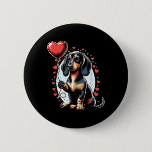 Dachshund Hund Valentinstag Hundebesitzer Valentin Button