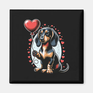 Dachshund Hund Valentinstag Hundebesitzer Valentin Magnet