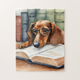 Dachshund Hund Vintage Aquarell