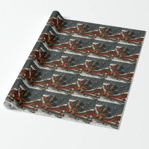 Dachshund Hund Weihnachten Festlich Geschenkpapier