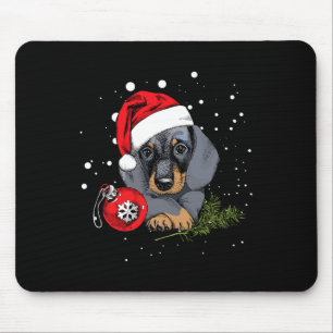 Dachshund-Hund Weihnachtsbaum Licht Santa Weihnach Mousepad