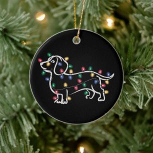 Dachshund Hunde Baum Weihnachten Xmas Haustier Hun Keramik Ornament