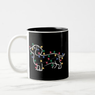 Dachshund Hunde Baum Weihnachten Xmas Haustier Hun Zweifarbige Tasse