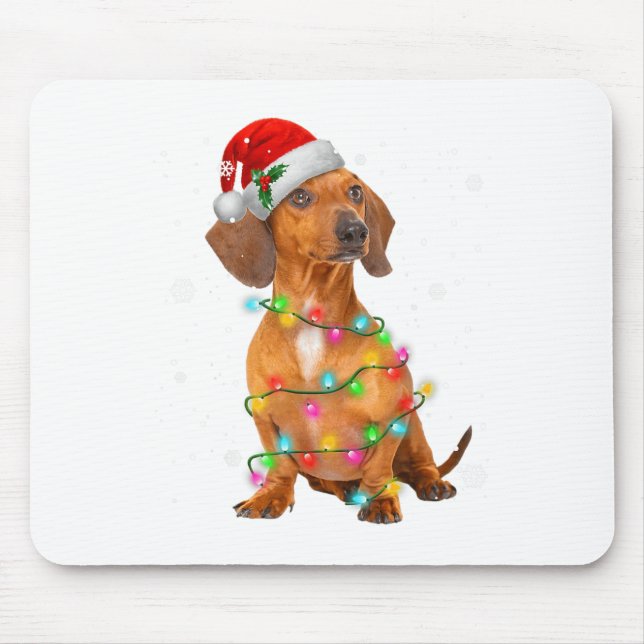 Dachshund Hunde Baum Weihnachtspulli Xmas Geschenk Mousepad (Vorne)
