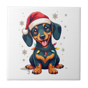 Dachshund Hunde Baum Weihnachtspullover Xmas Gesch Fliese
