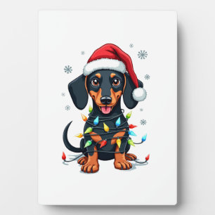 Dachshund Hunde Baum Weihnachtspullover Xmas Gesch Fotoplatte