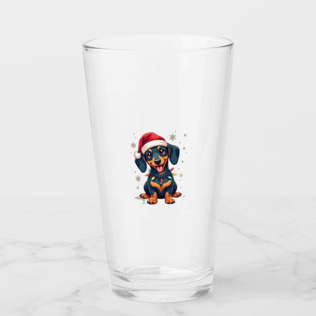 Dachshund Hunde Baum Weihnachtspullover Xmas Gesch Glas (Vorderseite)