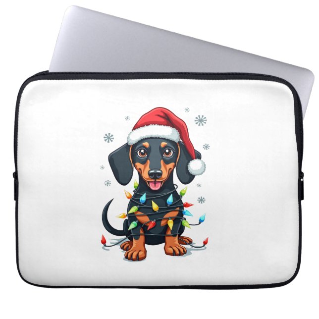 Dachshund Hunde Baum Weihnachtspullover Xmas Gesch Laptopschutzhülle (Vorderseite)