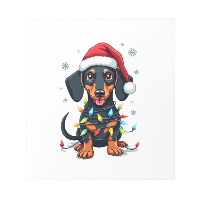 Dachshund Hunde Baum Weihnachtspullover Xmas Gesch Notizblock (Vorderseite)