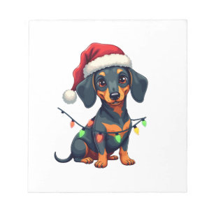Dachshund Hunde Baum Weihnachtspullover Xmas Gesch Notizblock