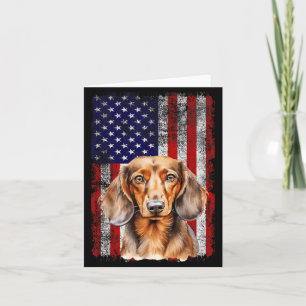 Dachshund-Hundefreund US-Flagge 4. Juli Patriotisc Karte