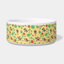 Dachshund-Hundeschüssel Sommerblumen Kawaii Hausti