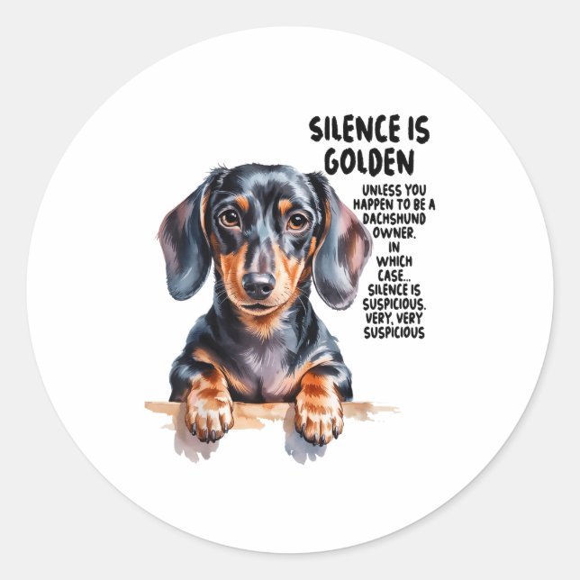 Dachshund Ideas For Women &amp; Novelty Miniature  Runder Aufkleber (Vorderseite)