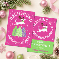 Dachshund im Schnee Lustige Hunde-Weihnachtskarte