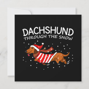 Dachshund im Schnee Lustiger Hund Weihnachten Mitteilungskarte