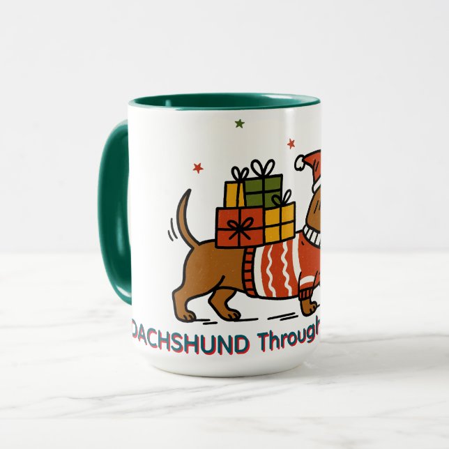 Dachshund im Schnee  Tasse (Vorderseite Links)