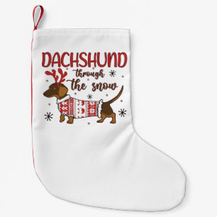 Dachshund im Schnee Weihnachten Hundeliebhaber Kleiner Weihnachtsstrumpf