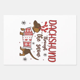 Dachshund im Schnee Weihnachts Hundeliebhaber Geschenkpapier Set