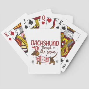 Dachshund im Schnee Weihnachts Hundeliebhaber Spielkarten